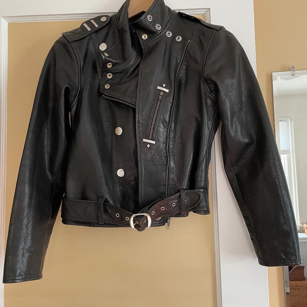 Ralph Lauren for Polo Black Leather Moto Jacket XS